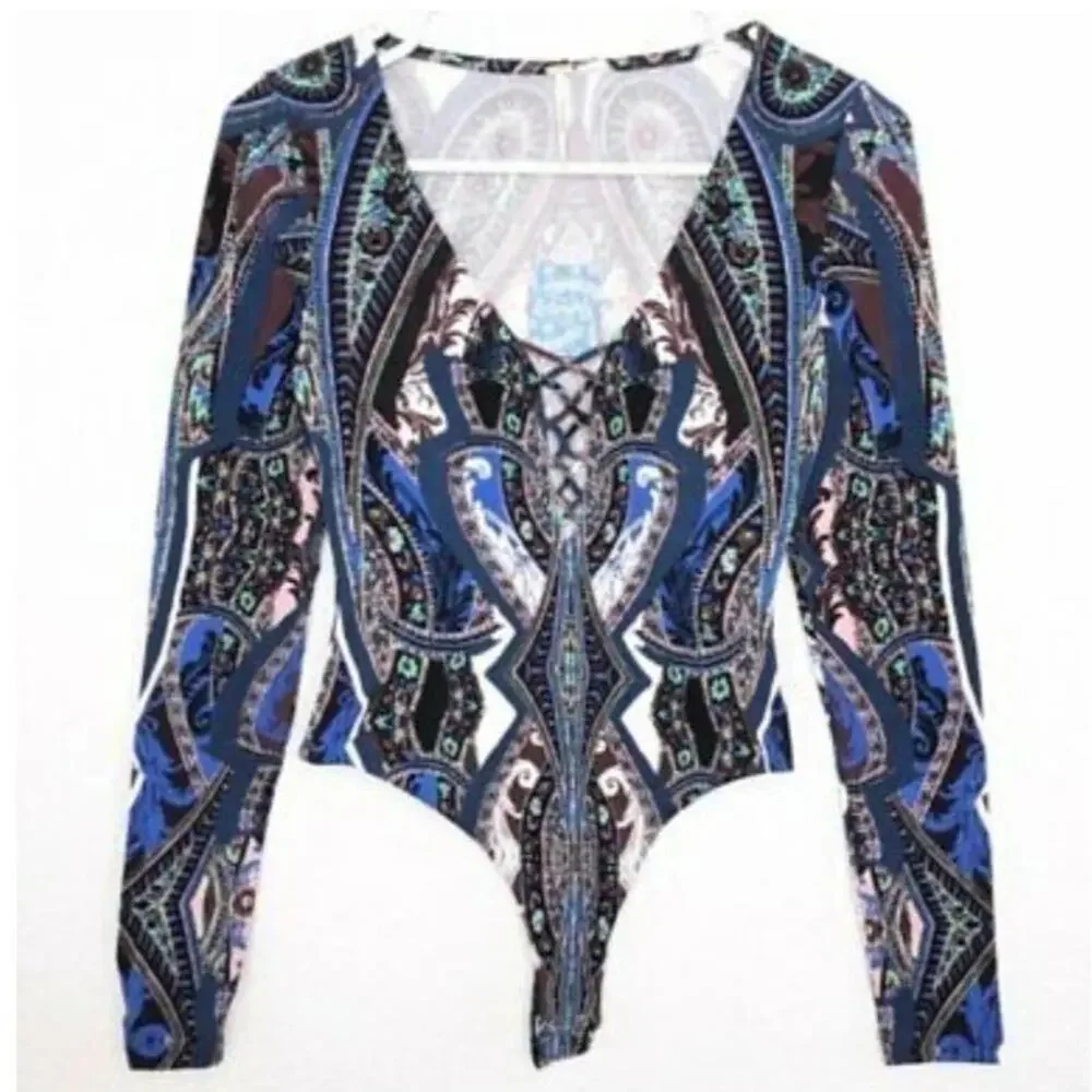 FREE‎ People Pick a Place Lace Up Bodysuit size small new